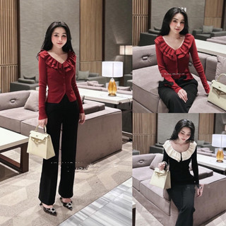 Áo len cổ kẹp bèo dài tay thu đông, chất len dày dặn xịn 125
