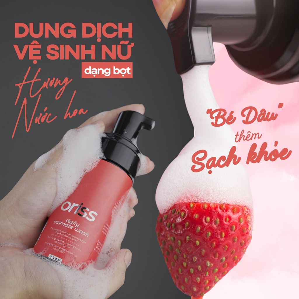 Ảnh Dung dịch vệ sinh phụ nữ dạng bọt Oriss Daily Intimate Wash hỗ trợ làm sạch dịu nhẹ hương nước hoa 120ml 2
