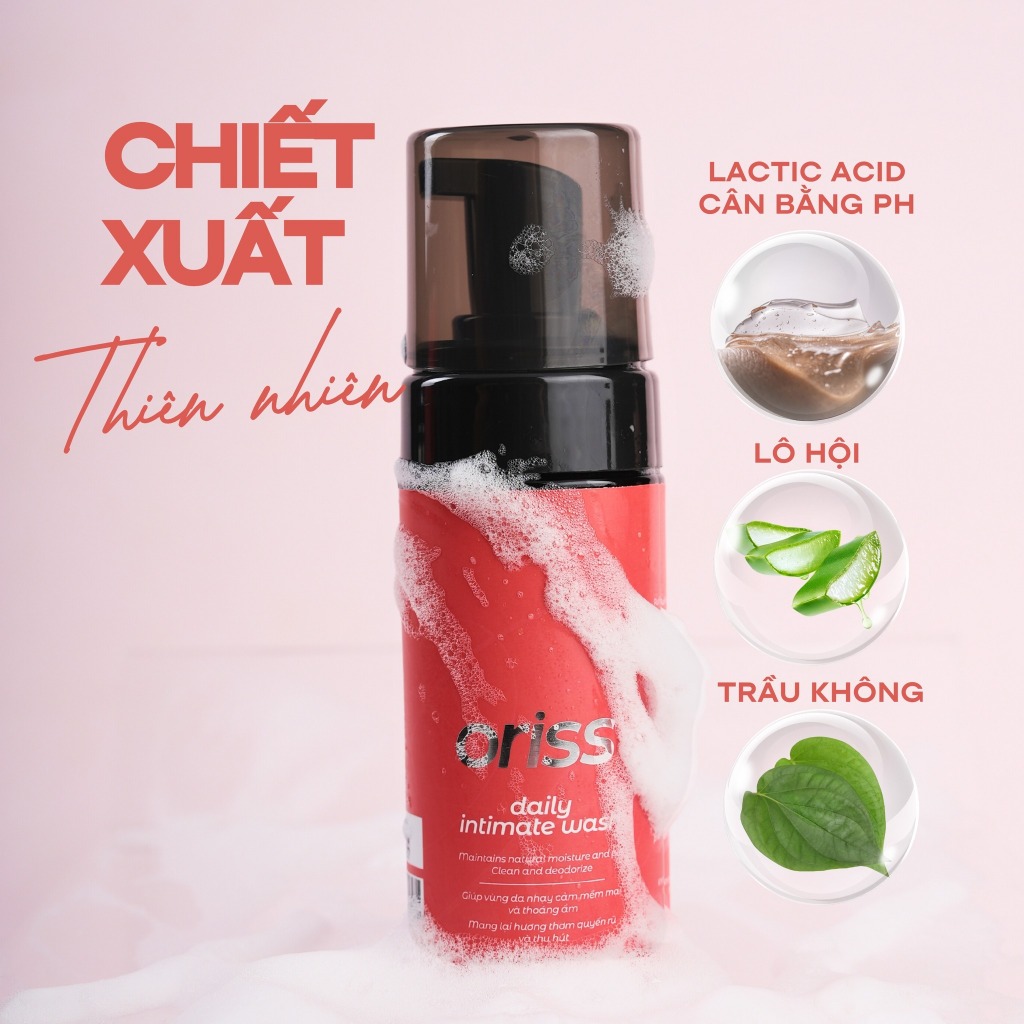 Ảnh Dung dịch vệ sinh phụ nữ dạng bọt Oriss Daily Intimate Wash hỗ trợ làm sạch dịu nhẹ hương nước hoa 120ml 3