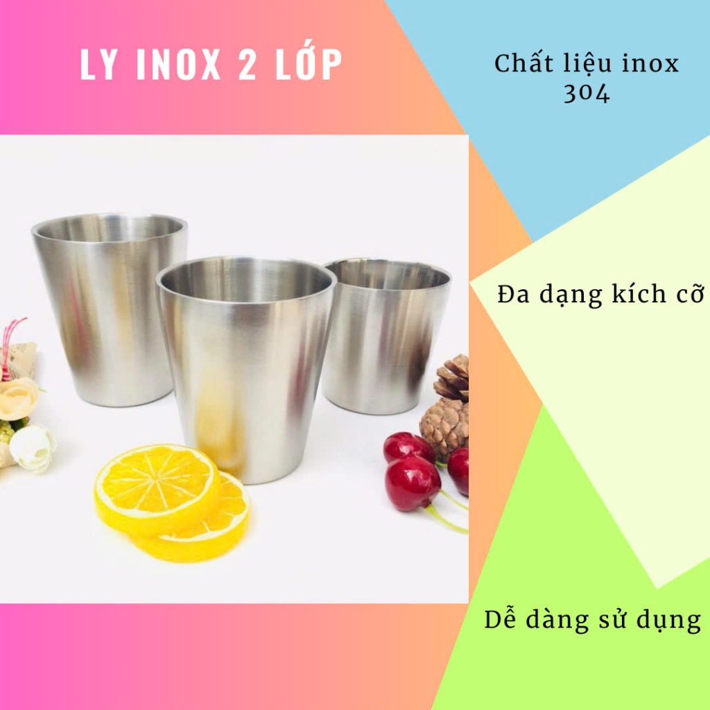 Ly Inox 304 2 Lớp Dày Dặn, Đa Năng. Cốc Giữ Nhiệt inox 304 Uống Nước ...