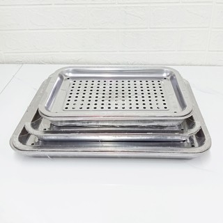 [Kho Sỉ] Khay Úp Ly Cốc Inox, Có Lỗ Để Ráo Dầu Mỡ Khi Chiên Rán Nhiều Kích Thước - hunghome