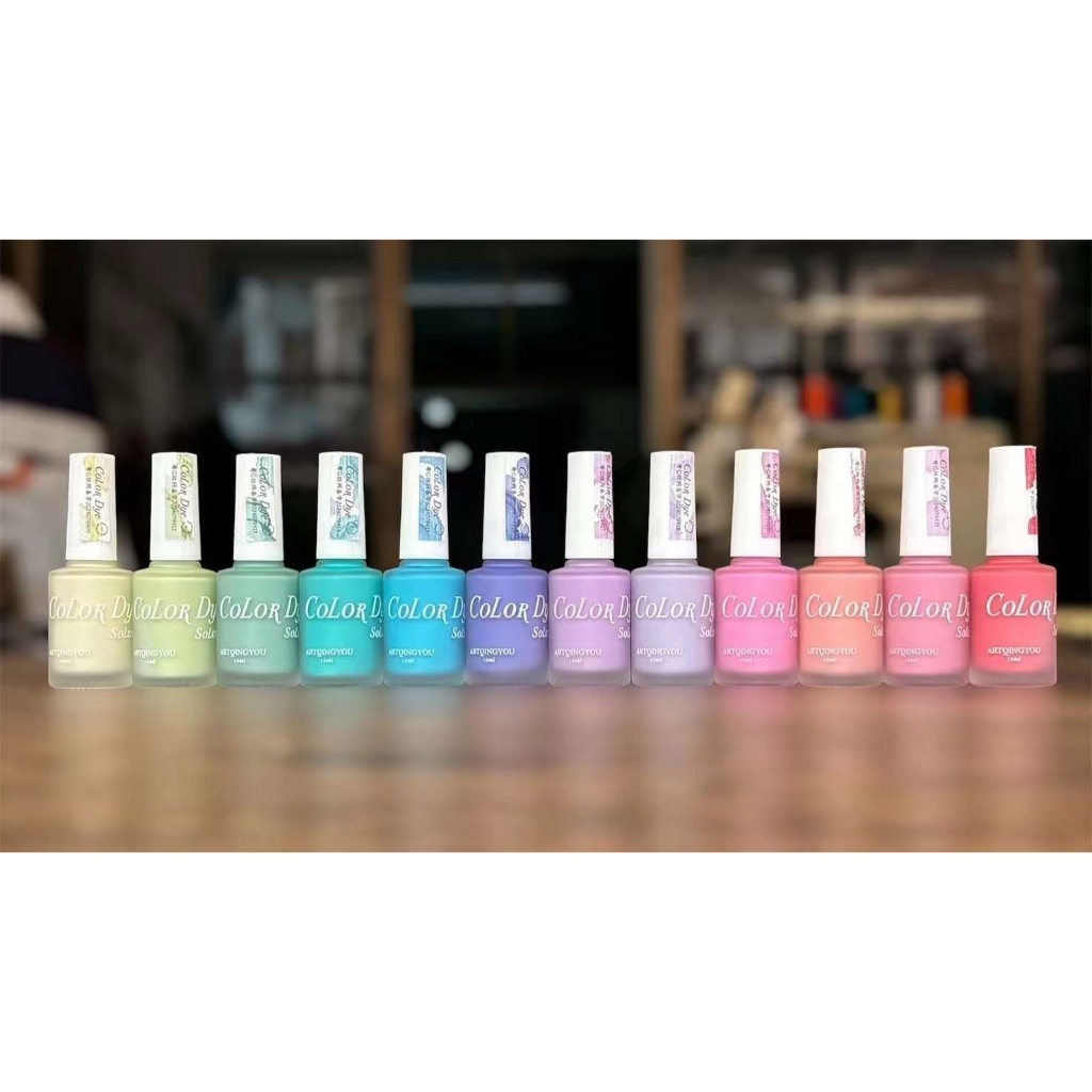 Cồn loang pastel Qing you, Set cồn loang sữa Qingyou 12 màu tone pastel