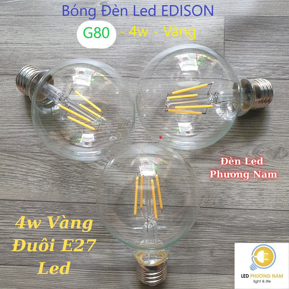 Bóng Đèn Led EDISON Giả Sợi Đốt G80 4w Vàng Shopee Việt Nam