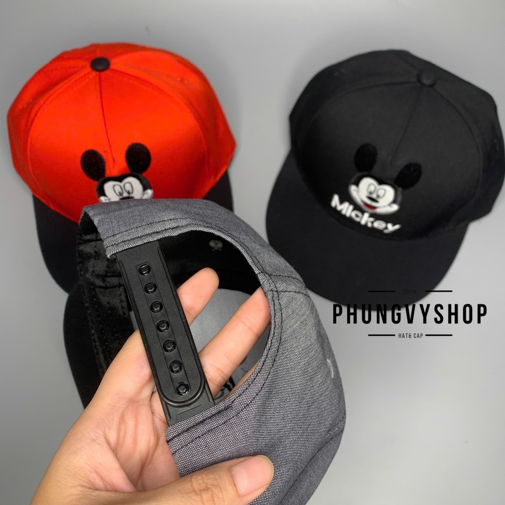 Bé 2.5-7 tuổi/ Mũ lưỡi trai trẻ em trai gái phungvyshop- KET DAUCHUOT MÍC Vá Két Đen- nón kết