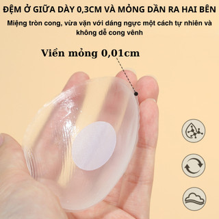 Hộp 5 cặp dán ngực silicon trong suốt siêu dính, dán ti hình tròn tái sử dụng nhiều lần King Shop H-08