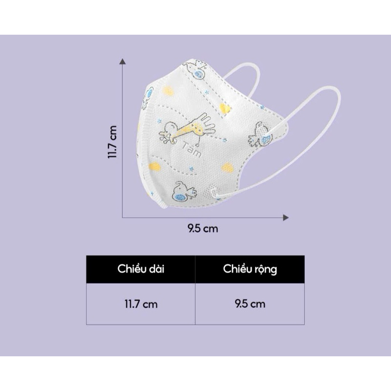 Thùng 100 chiếc  khẩu trang 6D Kids ,Kháng Khuẩn Lọc Bụi Mịn PM2.5 dành cho bé từ 2-12 tuổi đủ hình