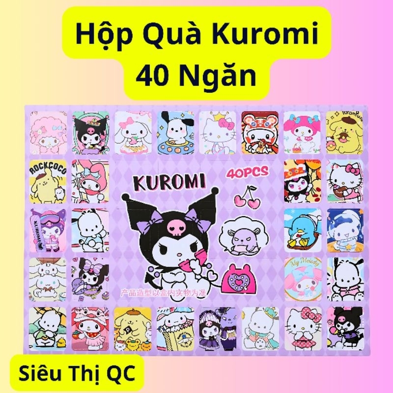 Hidden box hộp quà bất ngờ 40 món Kuromi và Gấu Dâu bí mật tặng kèm móc ...