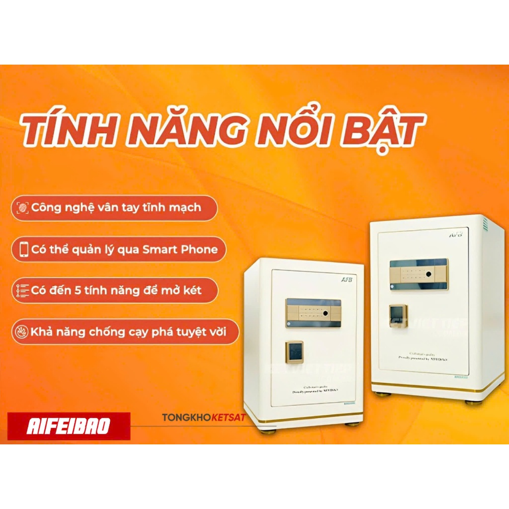 [CHÍNH HÃNG] Két sắt thông minh Aifeibao HK-A1/D-45HM khóa vân tay kết nối điện thoại