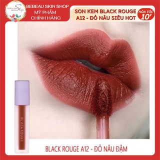 Son Black Rouge A12 màu đỏ gạch ver 2 nắp tím nhập khẩu chính hãng - Bebeau