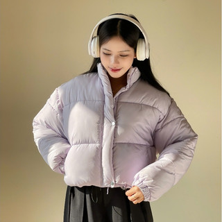 Áo khoác phao croptop Forgirl áo phao chần bông phong cách Hàn Quốc basic mùa đông siêu ấm T014