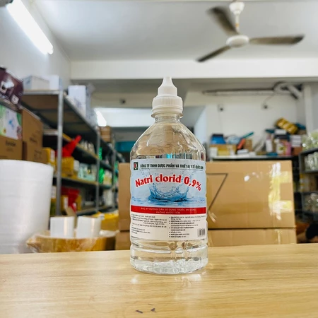Nước muối sinh lý natri clorid 0,9% dùng súc miệng sát khuẩn 500ml