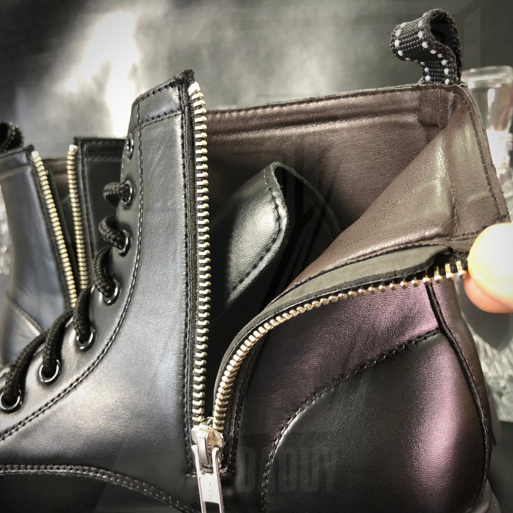 Giày COMBAT BOOT da cho Nam & Nữ đế CHUNKY tăng lên 4,5cm chiều cao,bốt ...