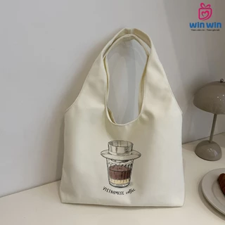 [Có cúc bấm] Túi vải canvas liền thân Nét Việt kích thước 40x30cm|iCase