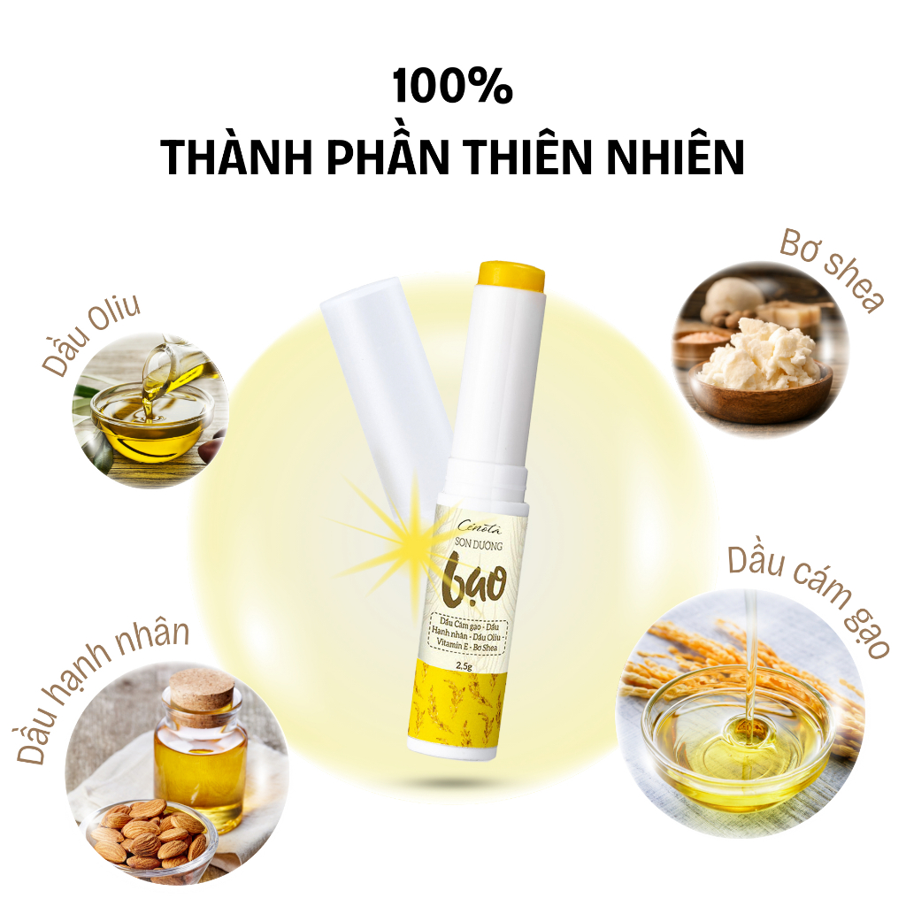 Ảnh Son Dưỡng Gạo Cao Cấp Cenota Cỏ Mộc Dưỡng Ẩm, Làm Mềm Và Mờ Thâm Môi 2.5g 3