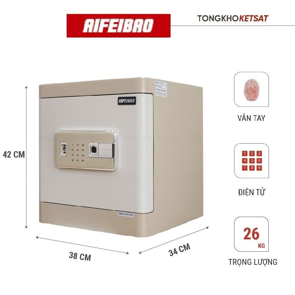 [CHÍNH HÃNG] Két Sắt Mini Aifeibao Vân Tay Điện Tử Thông Minh HK-M/D-60-AL An Toàn Giá Rẻ (Miễn Phí Vận Chuyển Toàn Quốc