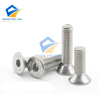 Bu lông inox 304 lục giác chìm đầu bằng size M5 . Ốc lục giác chìm đầu ...