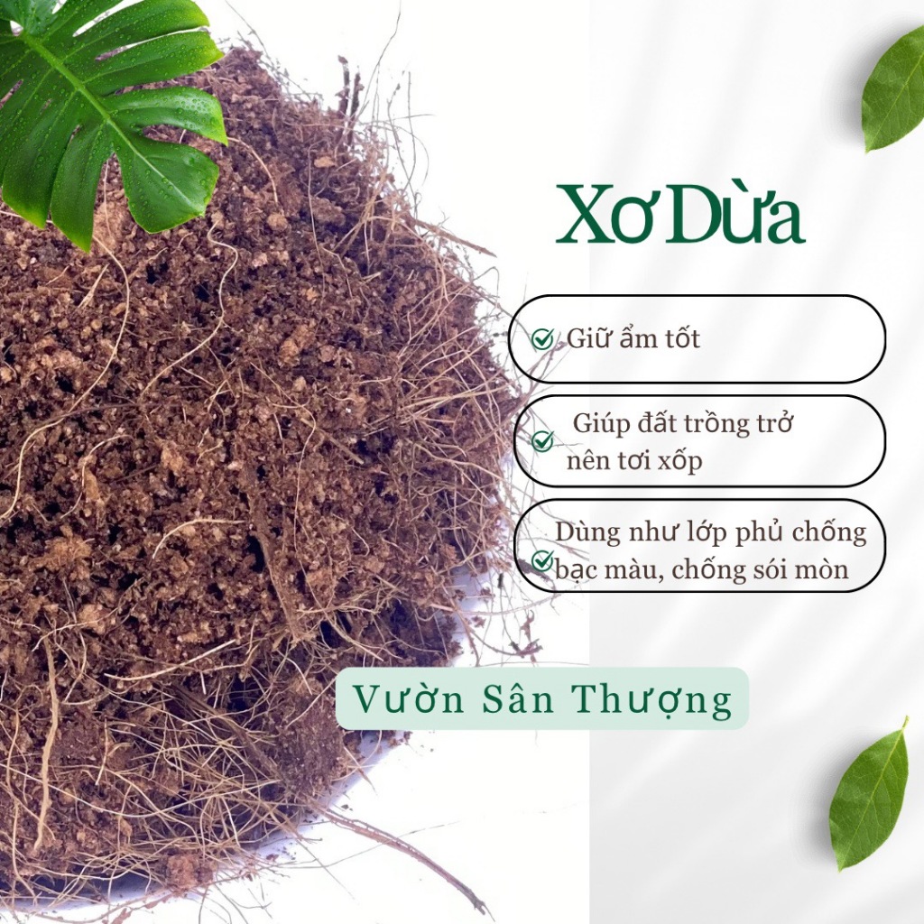 Gói 1kg Xơ Dừa Trộn Đất Trồng Cây, Rau, Củ, Quả, Hoa,...