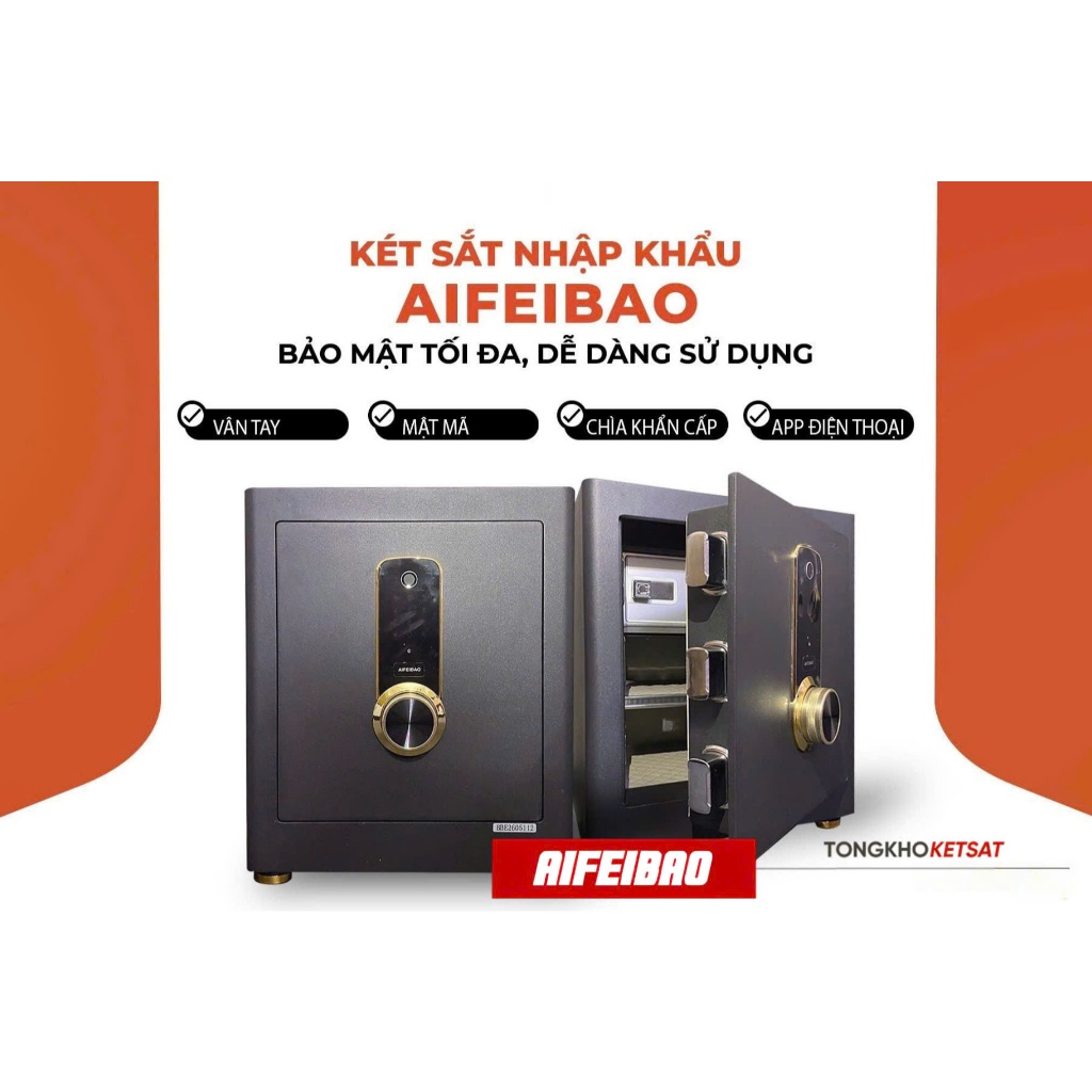 Két sắt thông minh Aifeibao HK-M/D-55AS mở khóa bằng app qua điện thoại