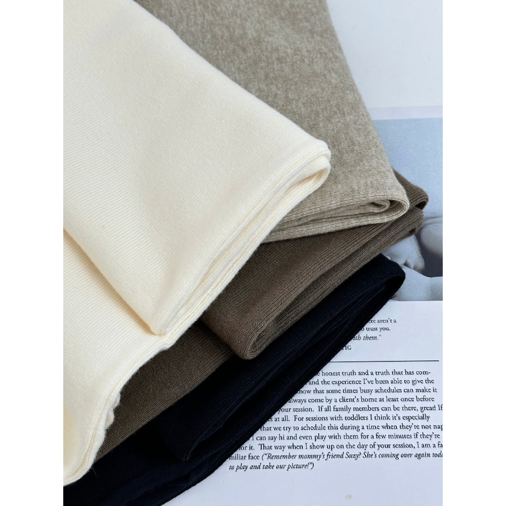 Váy len tay hến co giãn 4 chiều, màu sắc trung tính, trẻ trung đầm cho mẹ bầu phù hợp mùa thu đông by LAMME
