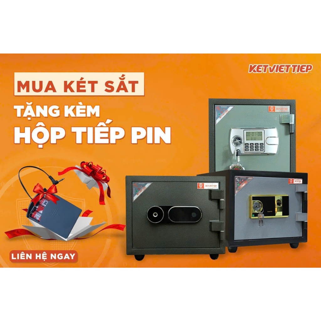 Két sắt Việt Tiệp Khóa Vân Tay Điện Tử KVT415-VTDT BÁO ĐỘNG KHI NHẬP SAI VÂN TAY