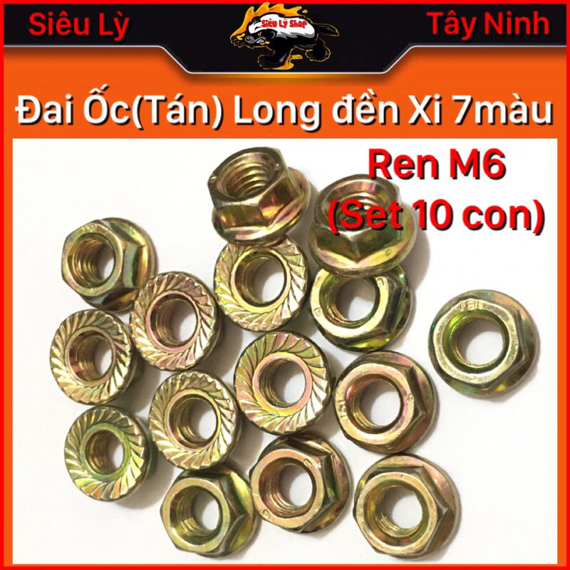 Set 10 con Đai ốc - Tán Liền long đền Xi 7 màu REN M6 | Shopee Việt Nam
