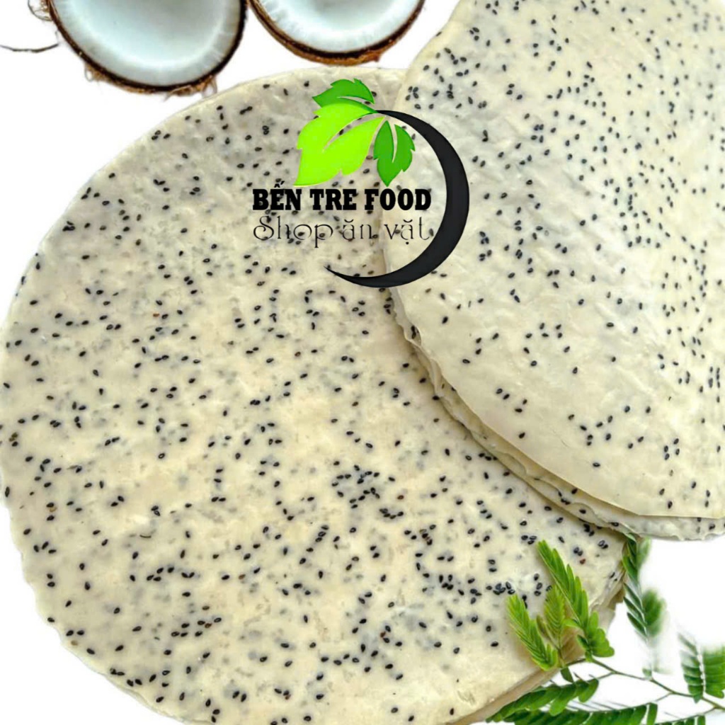 ( BÁNH TRÁNG MỸ LỒNG) BÁNH TRÁNG DỪA MÈ ĐEN LOẠI ĐẶT BIỆT ( TÚI 10 BÁNH CHƯA NƯỚNG)- ĐẶC SẢN BẾN TRE SHOP