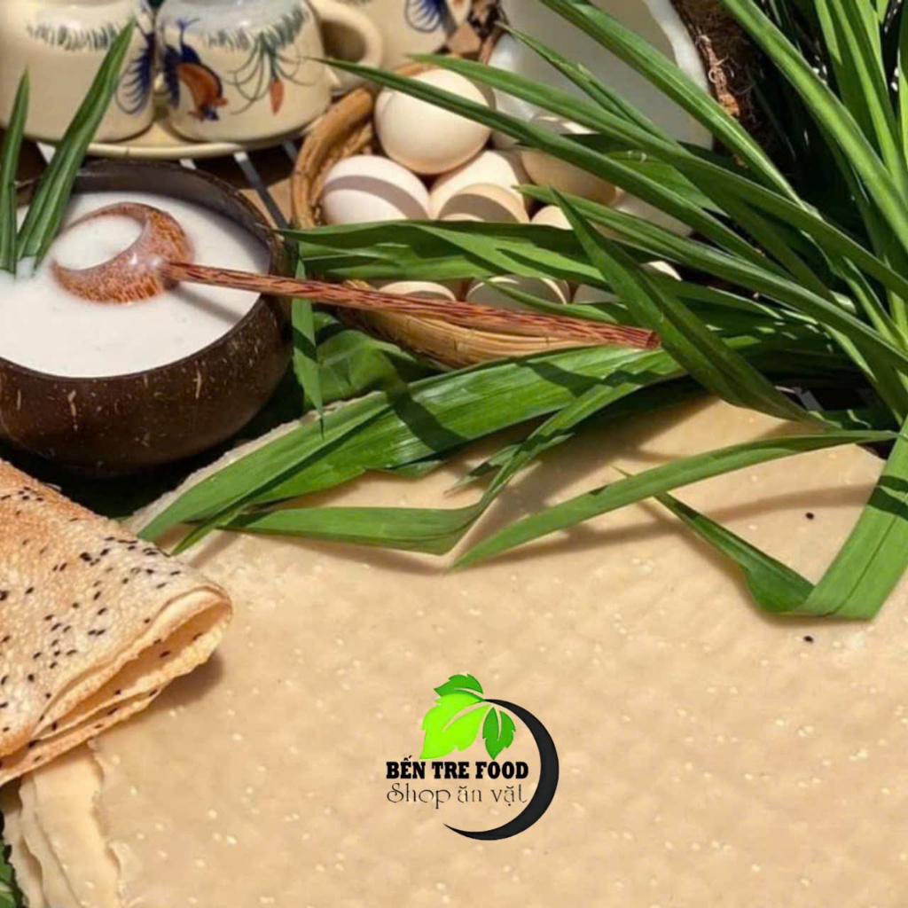 (ĐẶC SẢN BẾN TRE) BÁNH TRÁNG DỪA MỸ LỒNG MÈ TRẮNG ( TÚI 10 BÁNH CHƯA NƯỚNG)- ĐẶC SẢN BẾN TRE SHOP
