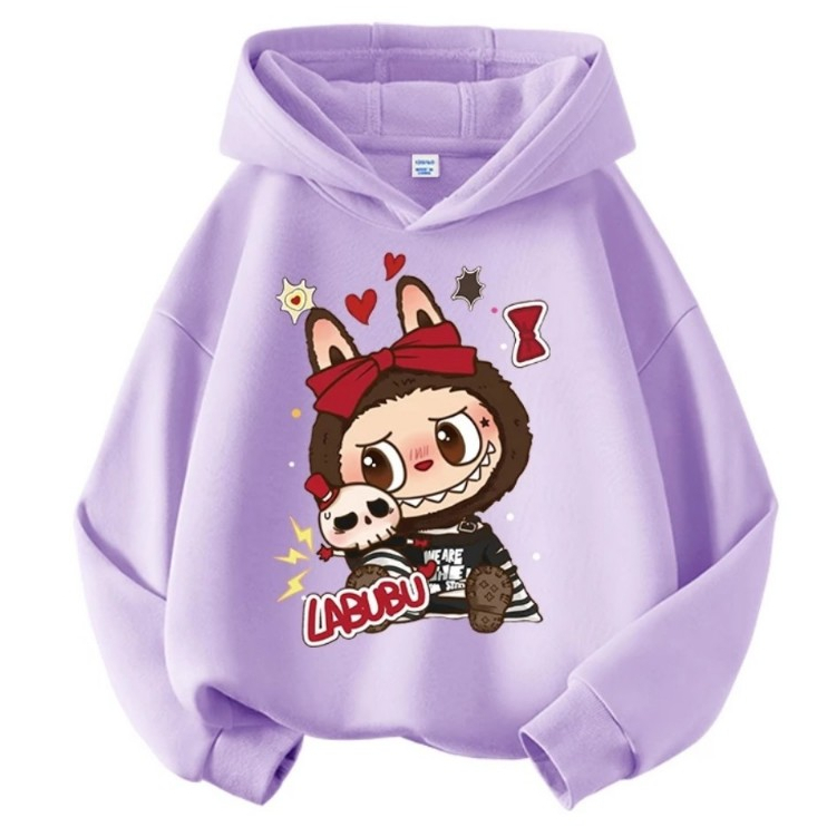 Thu đông 2025 LABUBU.Áo hoodie cho bé trai bé gái 4 màu sắc, chất nỉ tàu dầy dăn