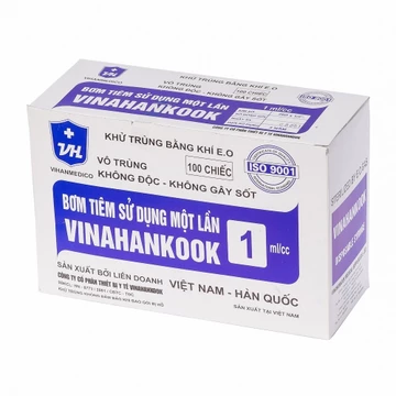 Lẻ 10 Bơm tiêm Vinahankook 1cc 1ml 26G x 1/2 tiêm tinh chất cá hồi căng bóng prp lắp đầu kim 30G 34G