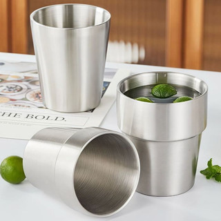 ly inox 304 Cốc uống bia 2 lớp Chubby Chef kiểu dáng đơn giản, sang trọng an toàn cho sức khỏe 175-450ml