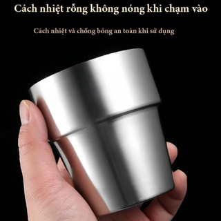 ly inox 304 Cốc uống bia 2 lớp Chubby Chef kiểu dáng đơn giản, sang trọng an toàn cho sức khỏe 175-450ml