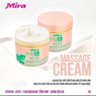 Kem massage hồng MIRA Fruit Vita massage Cream  kem massa trái cây mặt và body da trắng mịn 300g-A578
