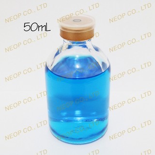 Lọ Thủy Tinh Trong 50ml Thân Bầu - Kèm Nút Cao Su Xám Và Khoen Kim Loại