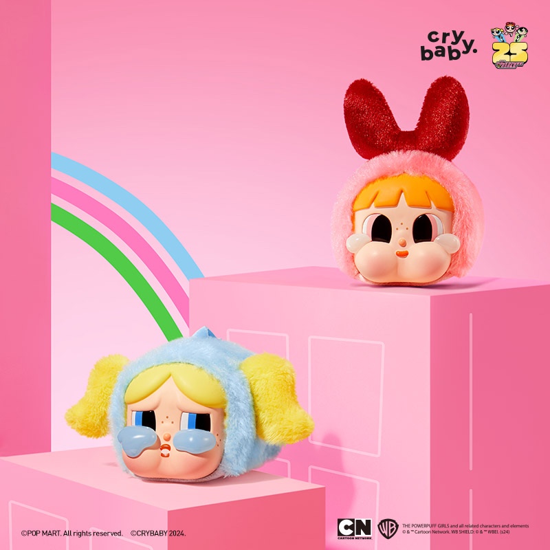 【HÀNG SẴN SHIP】CHÍNH HÃNG 100% Popmart Móc Khoá Crybaby Powerpuff Girls Vinyl Face Plush