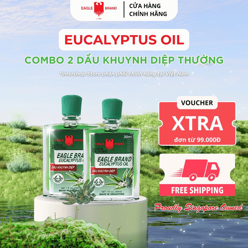 Combo 2 chai Tinh Dầu Khuynh Diệp Eagle Brand Eucaplytus Oil 30ml giữ ...