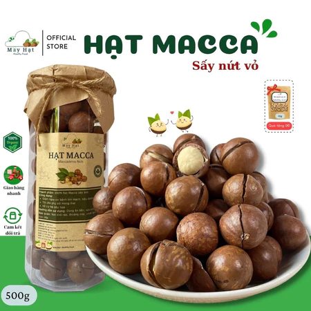 Hạt Macca Mây Hạt Đắk Lắk Loại 1 Size đại Sấy nứt vỏ 500g