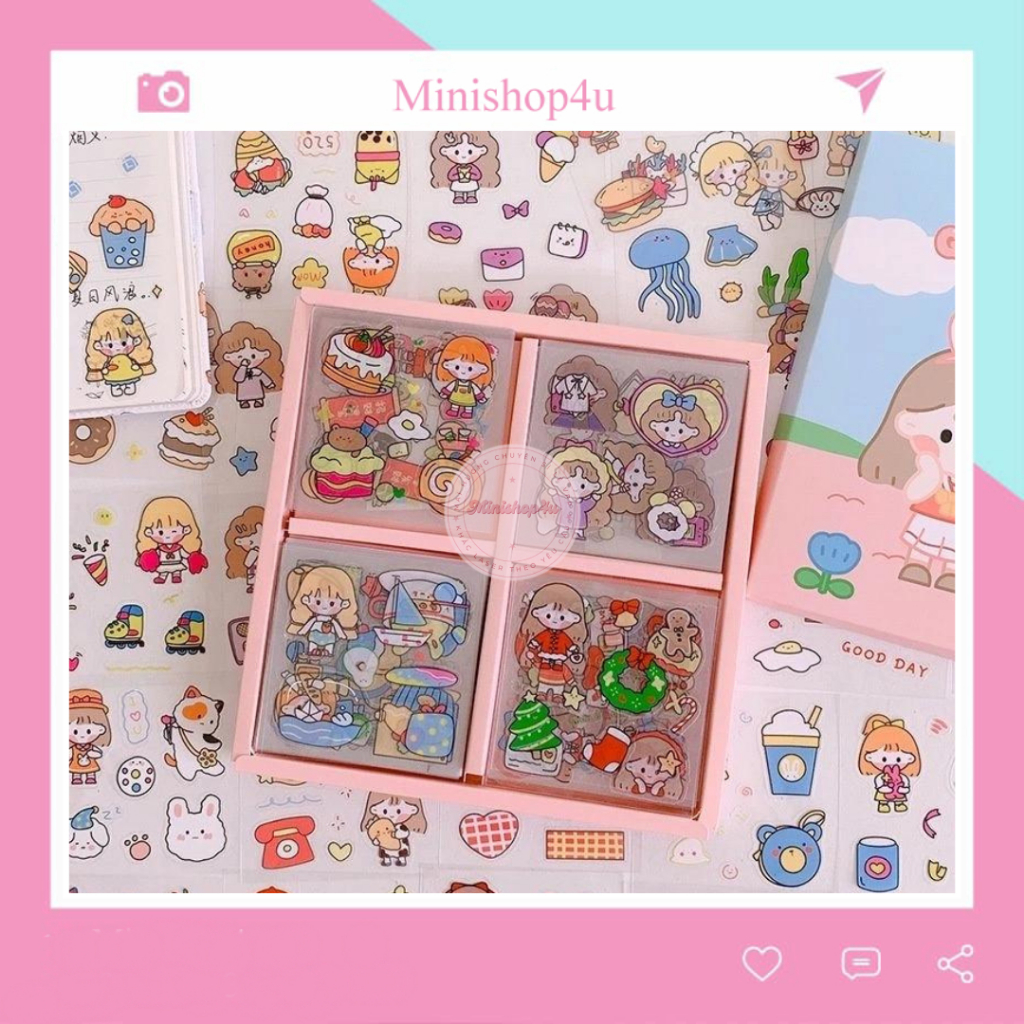 Hộp 100 chiếc sticker đa mẫu | Shopee Việt Nam