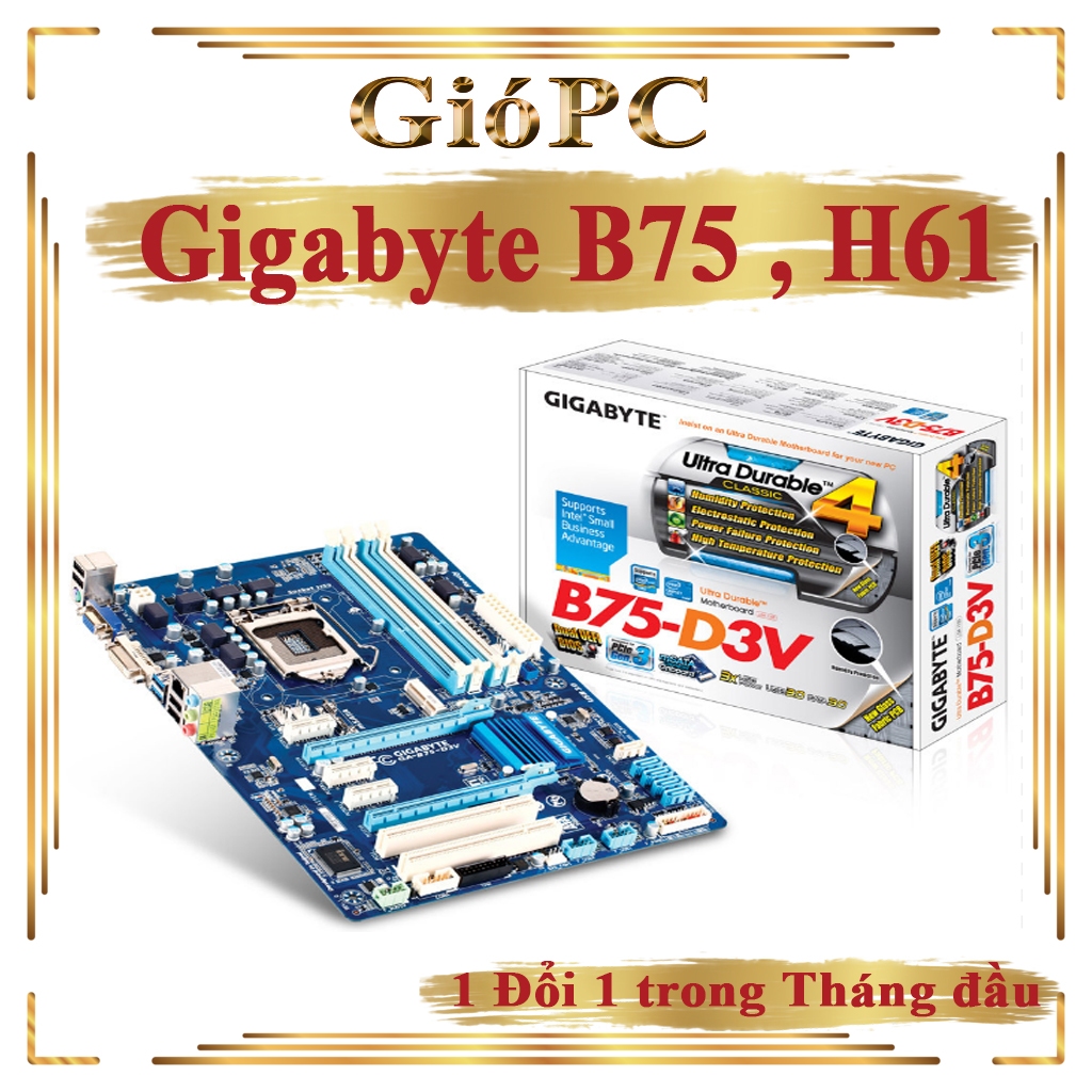 Main B75, H61 Gigabyte hàng đẹp cam kết Zin đủ chặn fe | Shopee Việt Nam