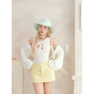 Áo khoác cardigan ngoài trắng đen ngắn chất len tăm nhẹ cột dây phong cách xinh VANISA CT079