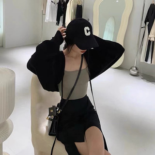 Áo khoác cardigan ngoài ngắn trắng đen chất len tăm nhẹ cột dây phong cách xinh VANISA CT079
