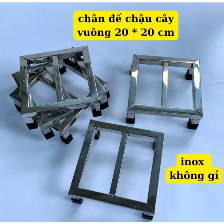 Đôn kê chậu cây cảnh, chân đế lót chậu cây 20 x 20 cm, giá đỡ chậu cây inox chống rỉ
