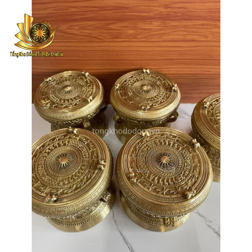 Trống đồng quà tặng phi 10, 12, 15cm Trống đồng Đông Sơn để bàn quà tặng sếp, đối tác cao cắp