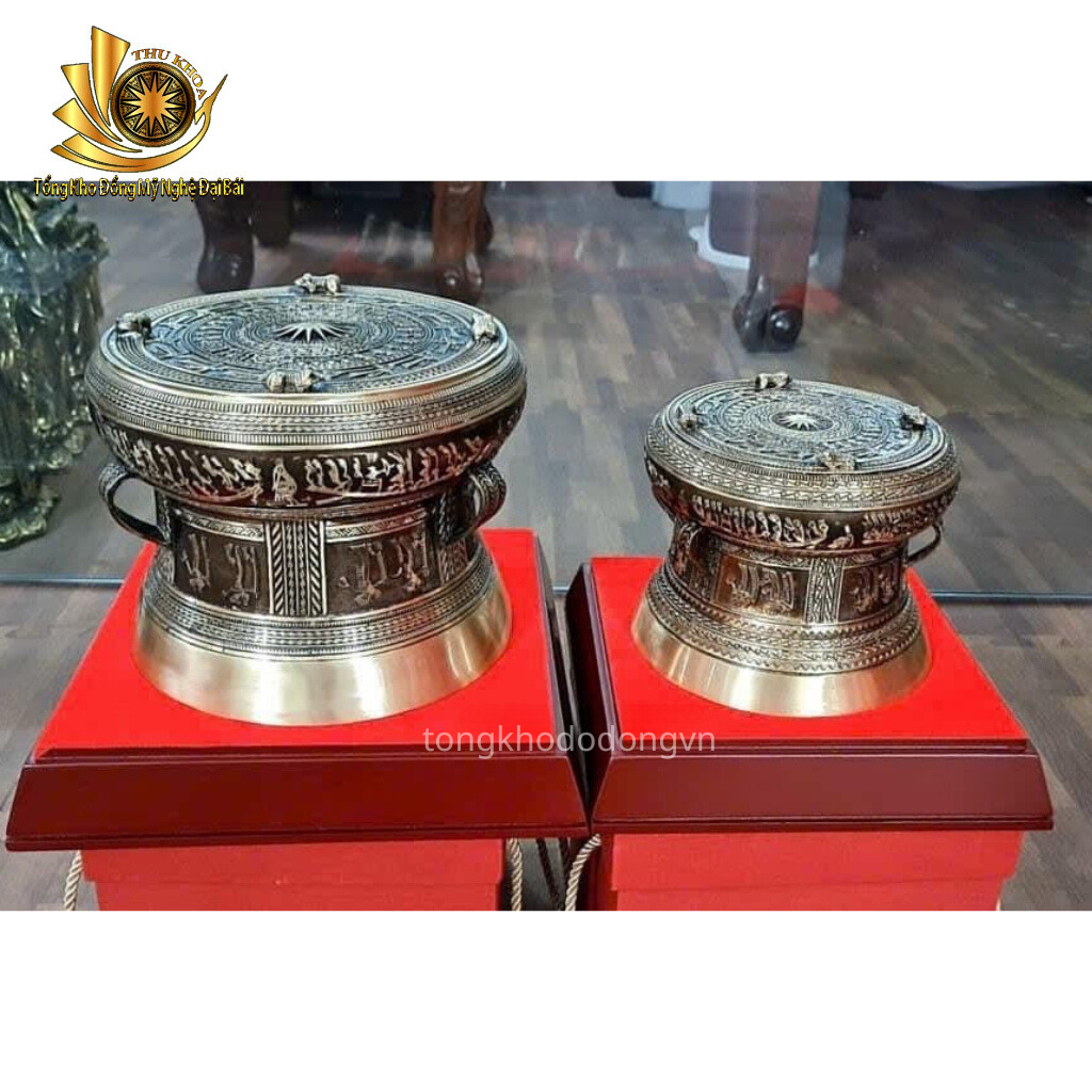Trống đồng quà tặng phi 10, 12, 15cm Trống đồng Đông Sơn để bàn quà tặng sếp, đối tác cao cắp