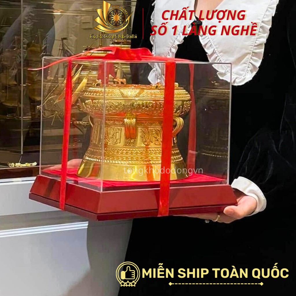 Trống Đồng Quà Tặng Mạ Vàng   Để Bàn Sang Trọng Quà Tặng Lưu Niệm Tặng Đối Tác Tặng Sếp Đủ Kích Thước