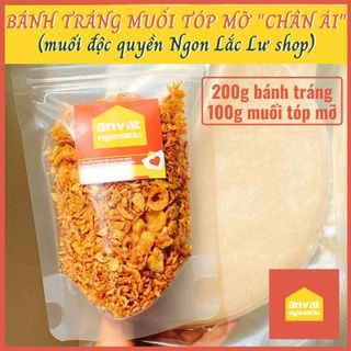 (TẶNG BƠ 0Đ) COMBO BÁNH TRÁNG "CHÂN ÁI": 200g bánh tráng phơi sương dẻo + 100g MUỐI TÓP MỠ siêu đỉnh