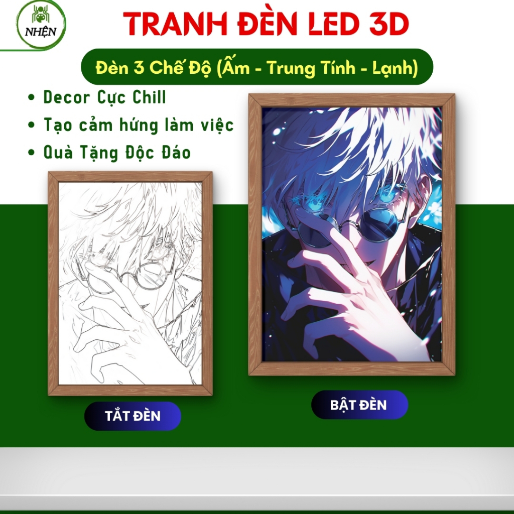 Tranh Đèn Led Gojo, Về Thôi Nào, để bàn học, bàn làm việc, đèn ngủ ...