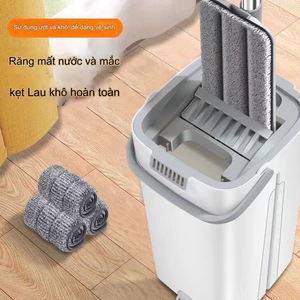 Cây Lau Nhà Tự Vắt Thông Minh Cao Cấp,Chổi Lau Nhà Tách Nước, Bộ Lau Nhà Xoay 360 Độ Kèm Thùng Tiện Lợi
