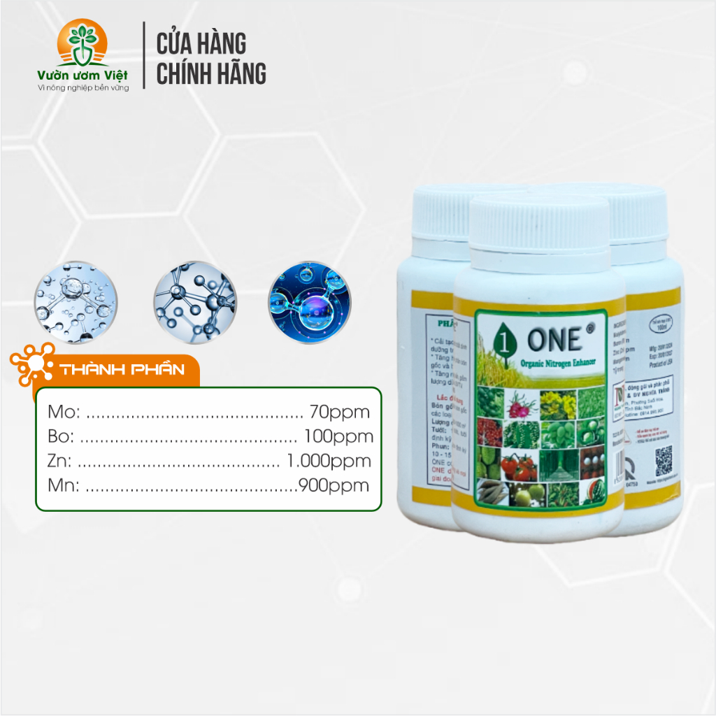 Phân bón vi lượng ONE - tăng hiệu lực phân bón, kích thích rễ lá phát triển, giải độc hữu cơ - 100ml