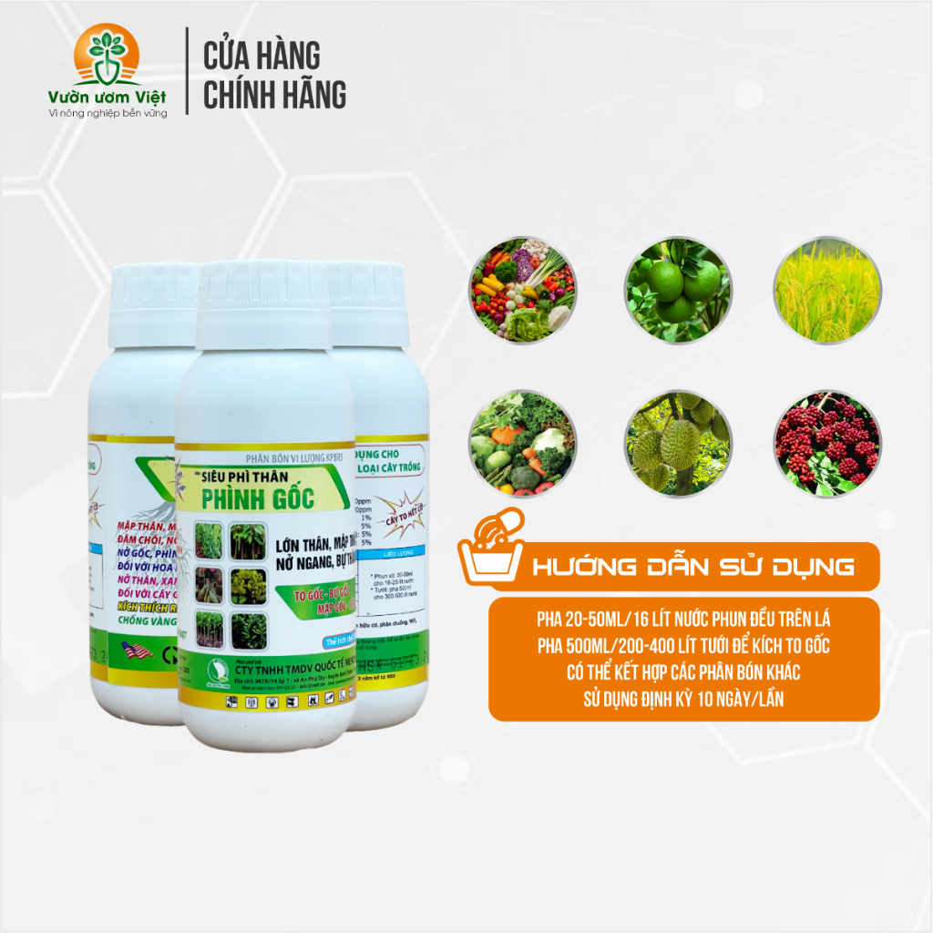 Phân bón lá Siêu phì thân Phình gốc - tăng kích thước gốc cực mạnh, kích thích sinh trưởng cực mạnh