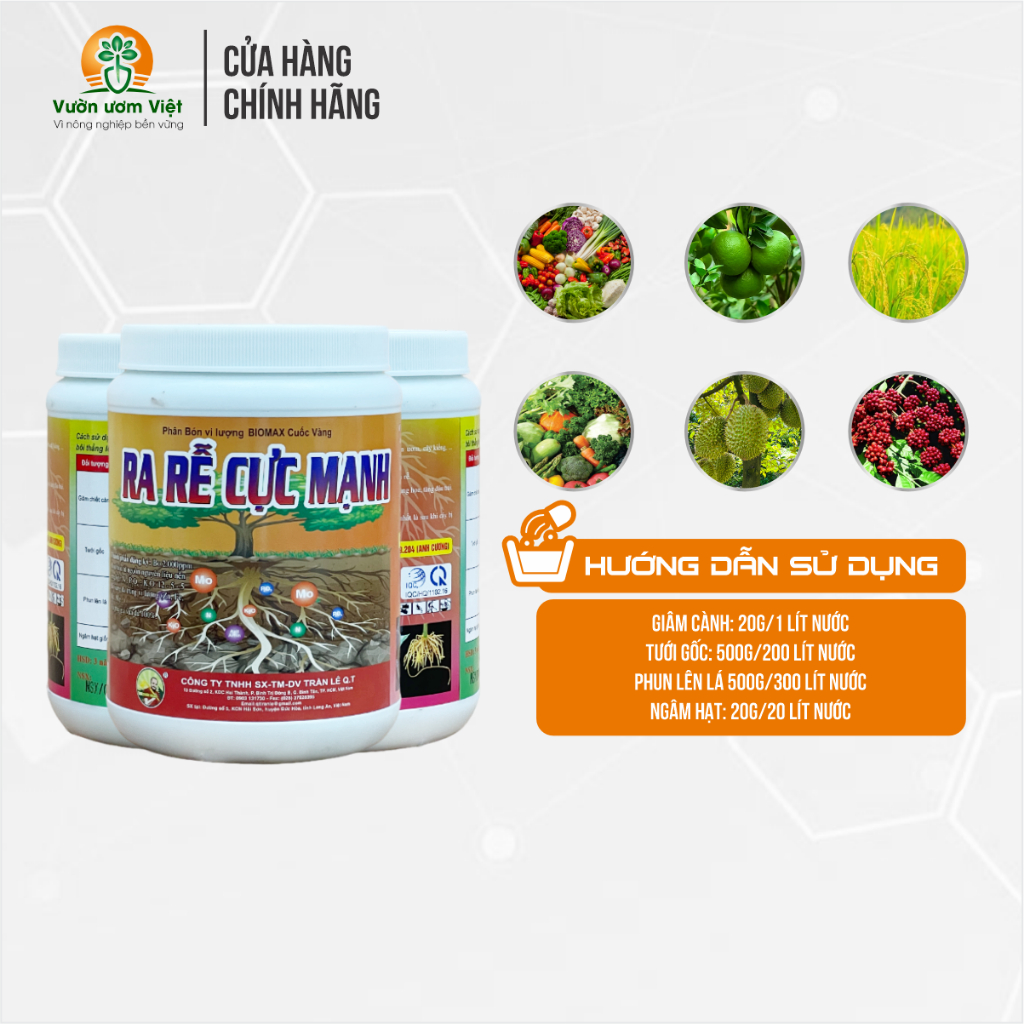 Phân bón Ra Rễ Cực Mạnh - hồi sinh bộ rễ, kích thích ra rễ mới, tăng sức đề kháng chống ngập úng